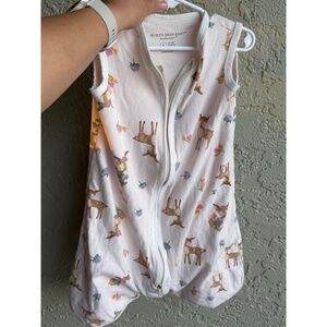 Burt's Bees Baby Beekeeper Sleep Sack M 6-12M Pink Deer Floral Organic